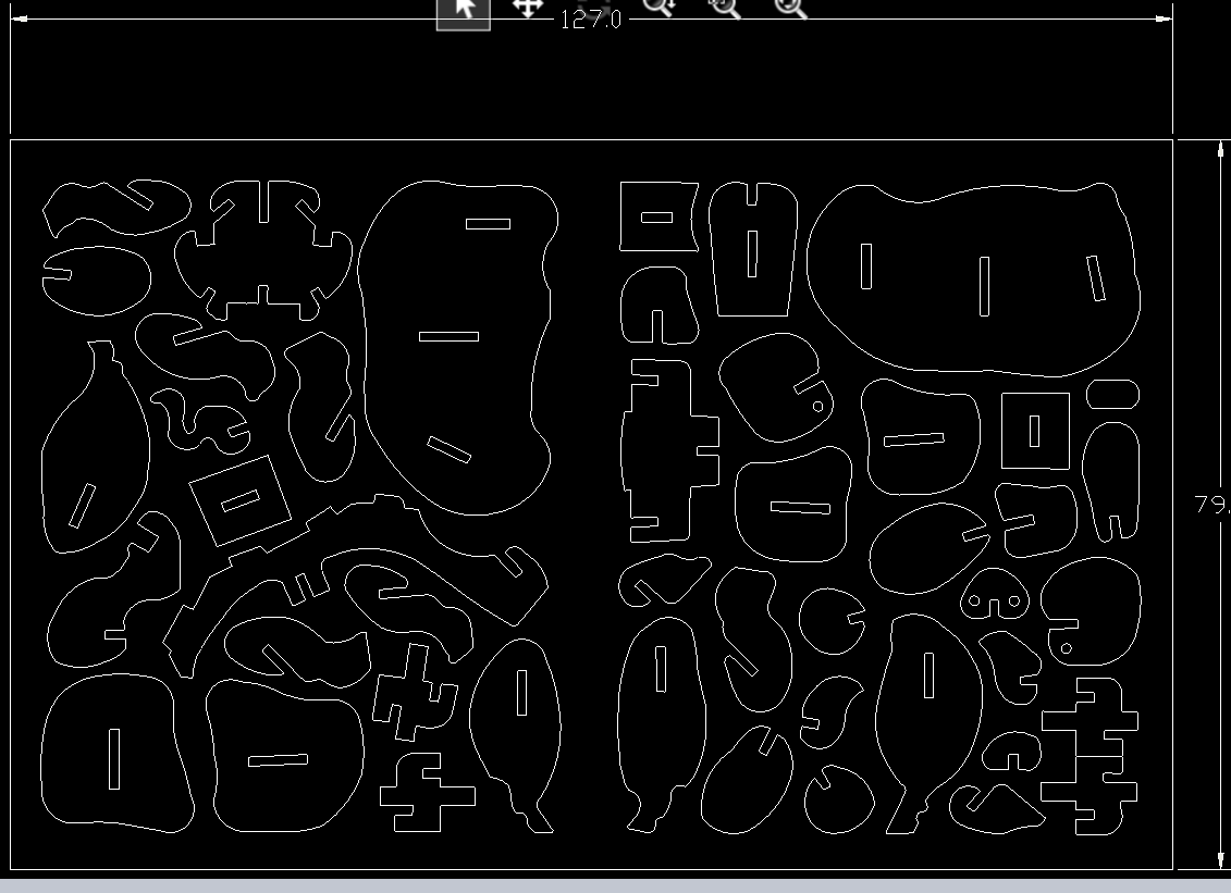 生肖猪激光切割立体拼图图纸+dwg格式